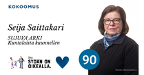 Seija Saittakari painottaa sujuvaa arkea kaikille heinolalaisille. Hänellä on kokemusta monipuolisesta kuntavaikuttamisesta, kuntalaisia kuunnellen. 